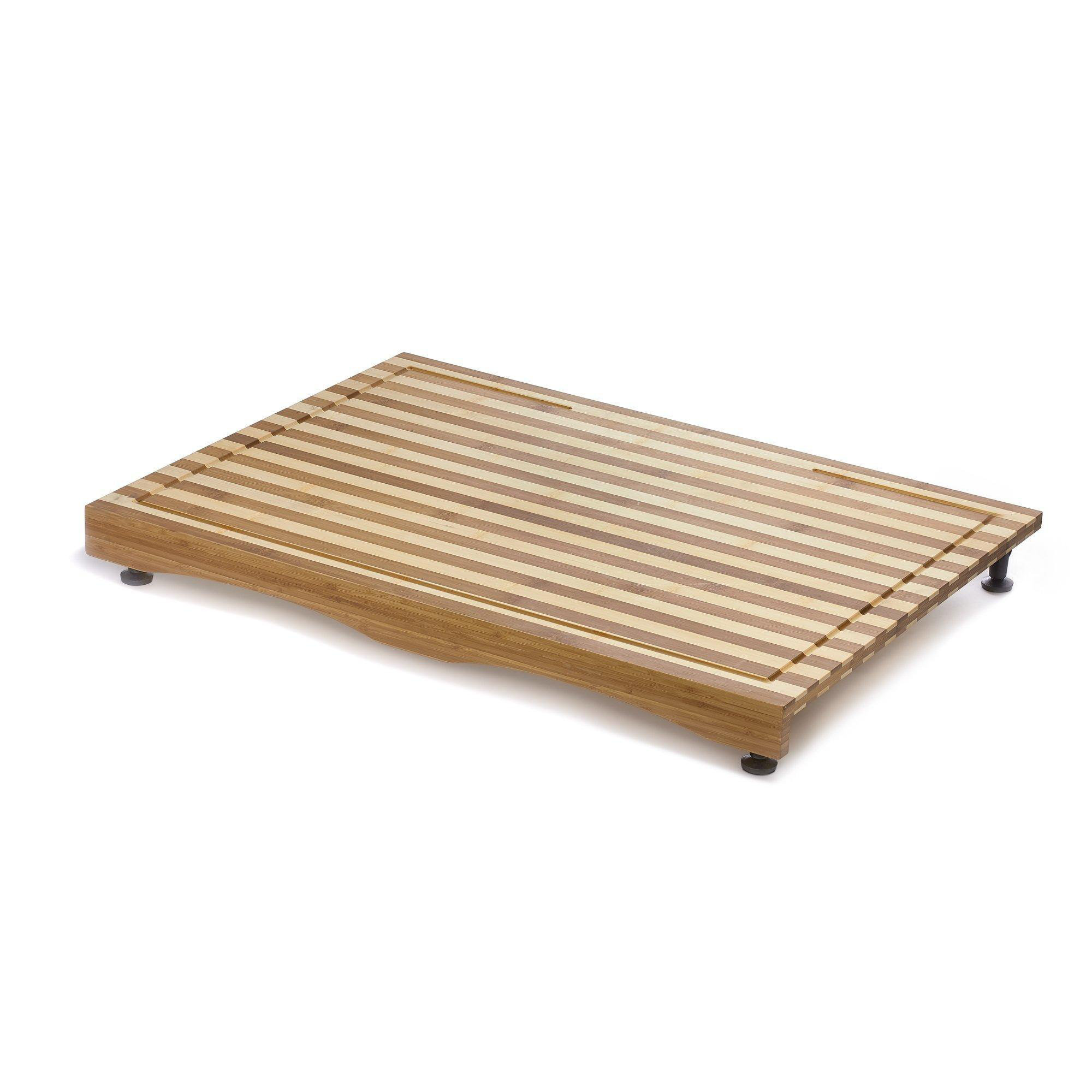 Bassetts Stovetop Cover Bamboo Cutting Board - With Adjustable Legs And  Juice Grooves - Large