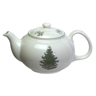 Théière d’arbre de noël original blanc 1,5-qt. blanc traditionnel