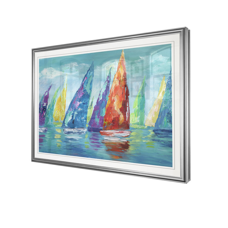 « fine day voilier ii », impression, H 20 po x l 24 po x P 1,5 po, Cadre argenté