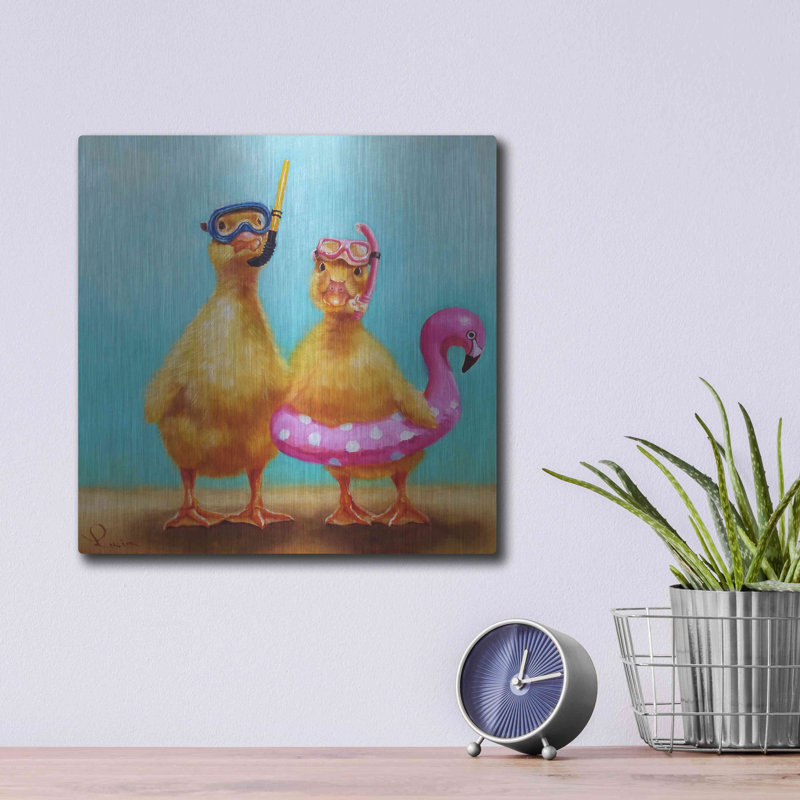 «Pool Party» par Lucia Heffernan, reproduction sur toile sans cadre, H 12 po x l 12 po x P 0,13 po