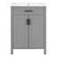 Meuble-lavabo autoportant 24 po avec lavabo en céramique, cadre en bois massif, 1 porte à fermeture douce et 1 tiroir-1639297439