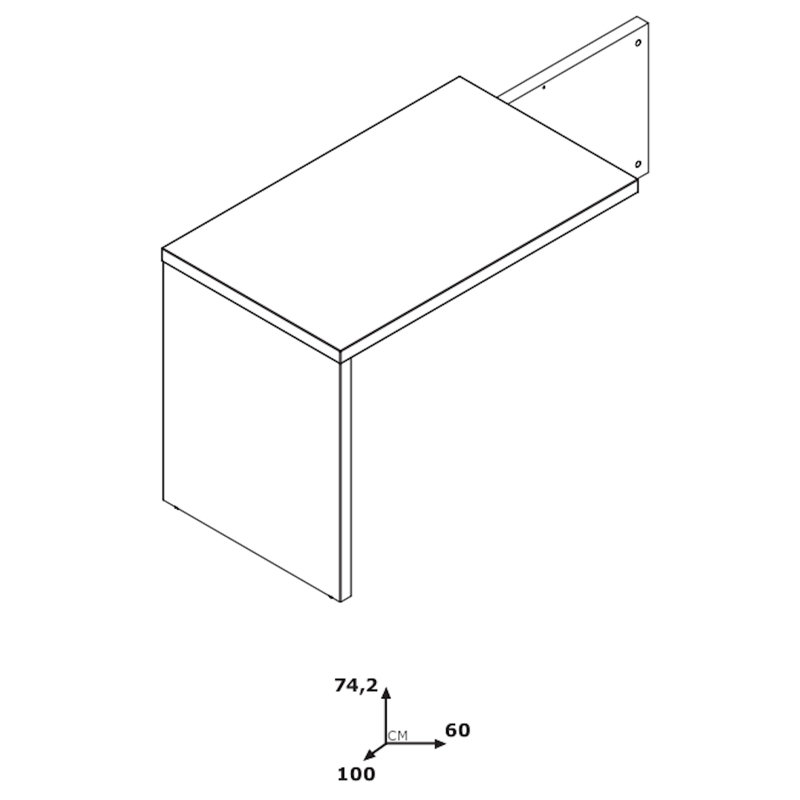 Pratico 74cm H x 100cm W Desk Bridge and Connector