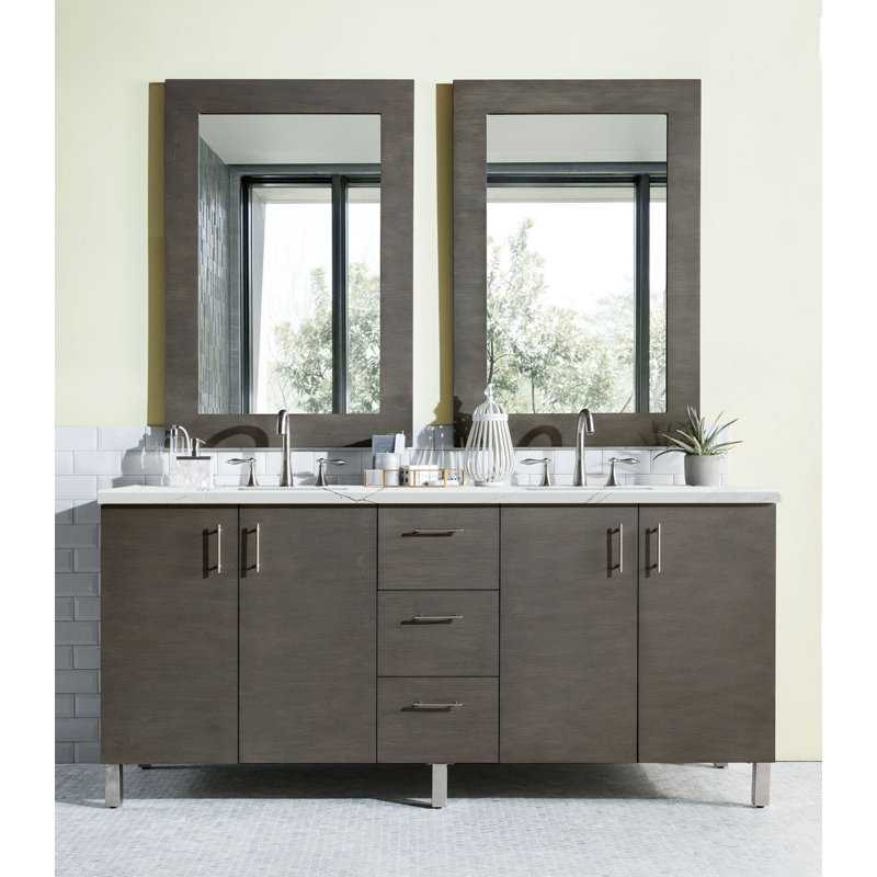 Metropolitan 72'' W Double Vanity, Silver Oak, Ethereal Noctis