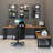 Brown L-Shaped Solid Wood Executive Desk-1890701397