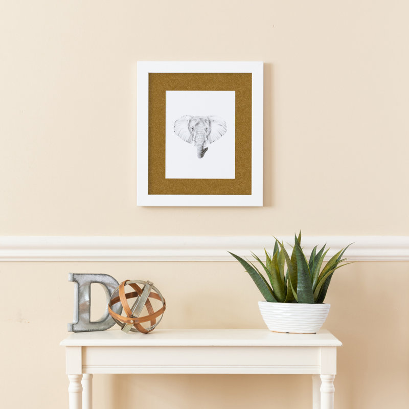 8x10 White Wood Wall Picture Frame with El Dorado Mat