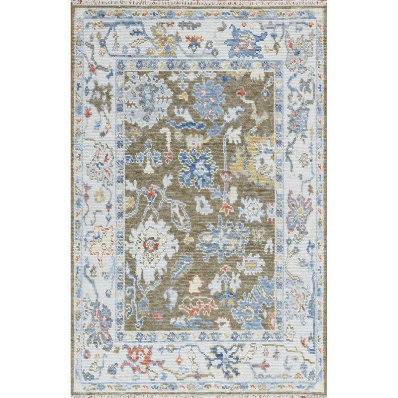 Cascade Hand Knotted Wool Area Rug, Rectangle 6' x 9'