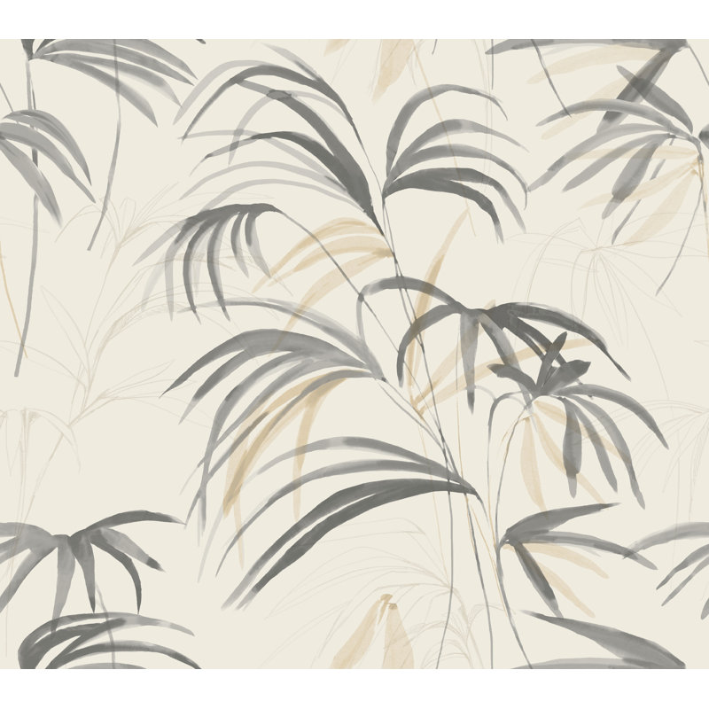 Papier peint Inky Warm Neutral Palms, Gris