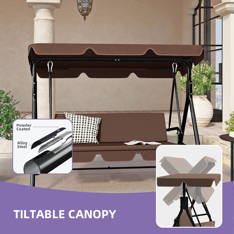 Balancelle 3 personnes, Brun