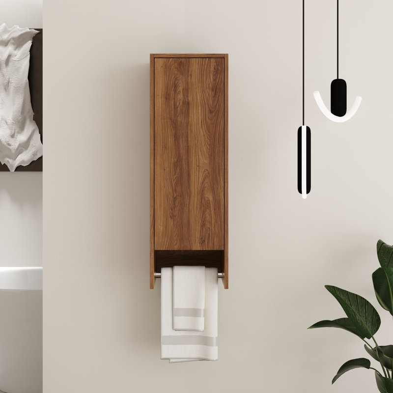 Armoire de salle de bain murale 12 po Tieren, Brun ébène