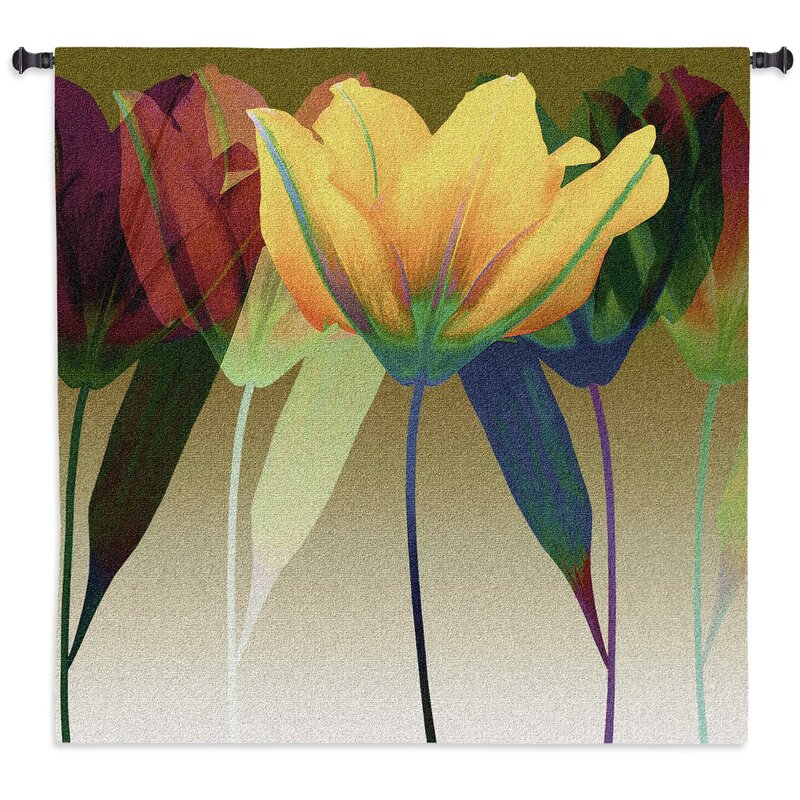 Colorful floral tapestry - Tulip BW Tapestry