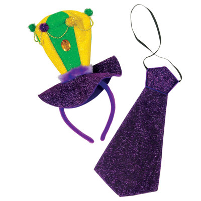 Ensemble bandeau et cravate Mardi Gras