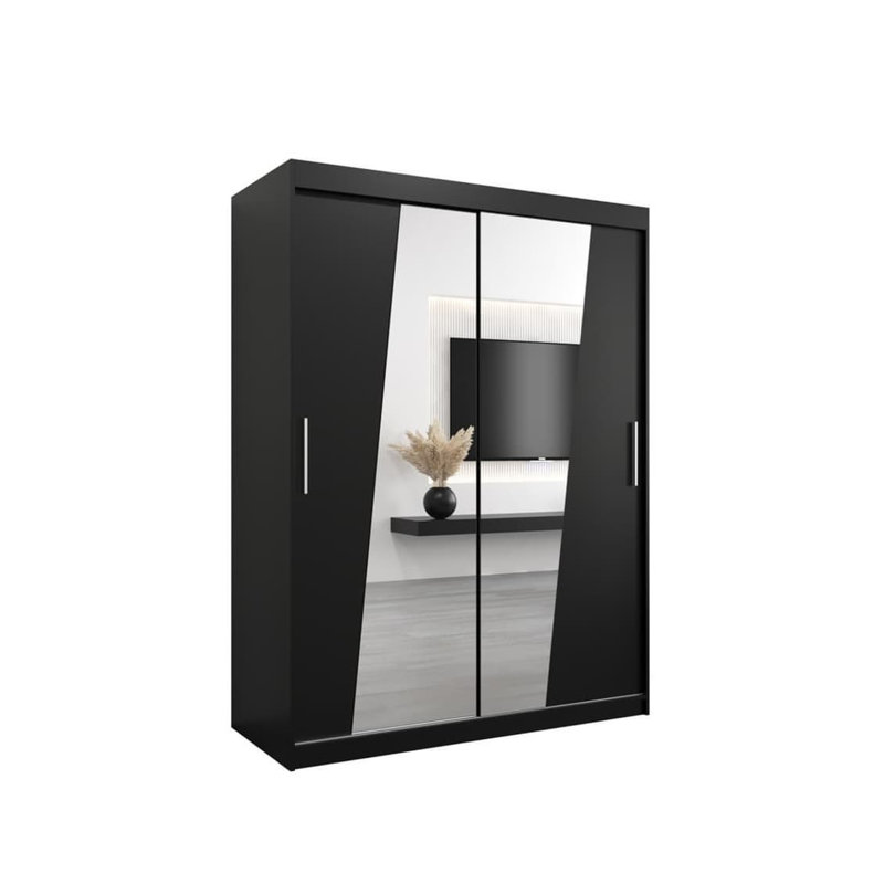 Milbra 2 Door Manufactured Wood Wardrobe, Black