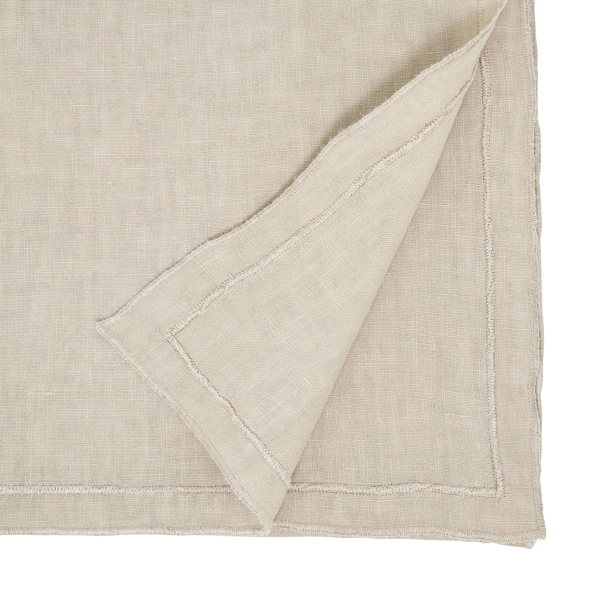 Stonewashed Overlock Edge Table Runner, Brown