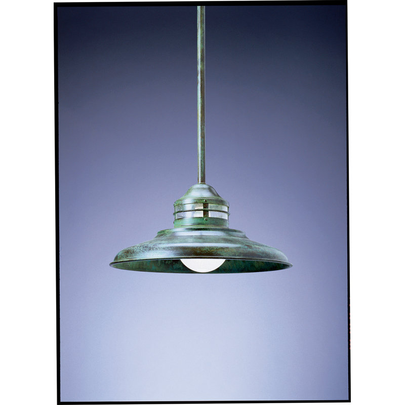 Newport Outdoor Pendant, Verdigris Patina, Clear Seedy