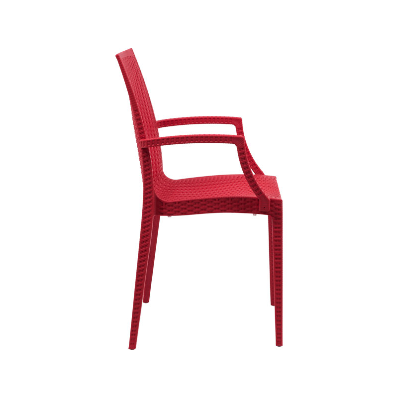  Chaise d'appoint intérieure / extérieure rouge