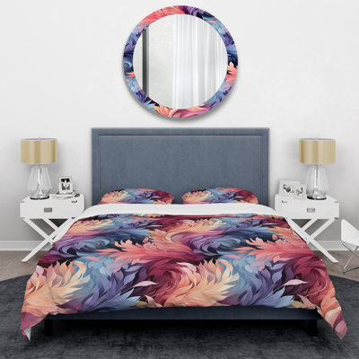 Ensemble de housse de couette rose et bleu
