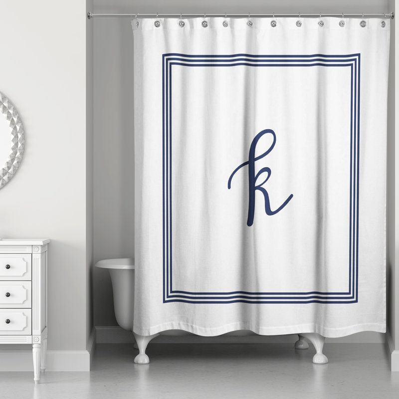 Rideau de douche simple , K, Bleu marine