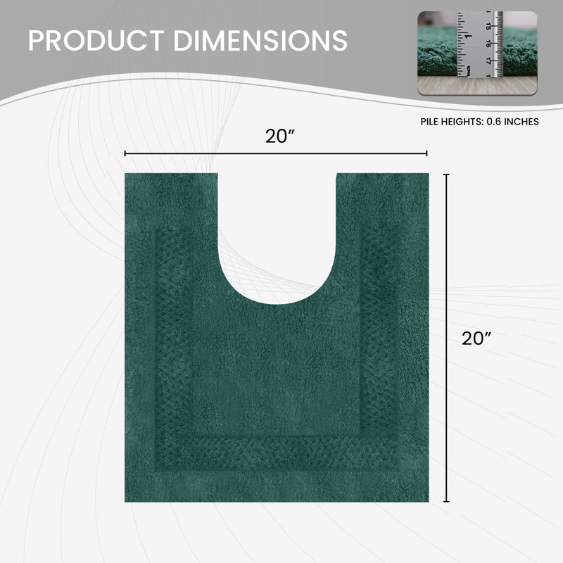 Classy Absorbent Cotton Soft Contour Rug, Bottle Green