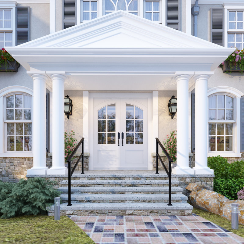 Stair Railing Kit Handrail Flexible Outdoor Deck Hand Rail(Set of 2), 36.4" H x 68.5" W x 3.3" D