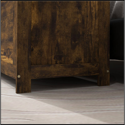 Coffre de rangement 39,4 po avec 2 charnières de sécurité, boîte en bois, brun rustique