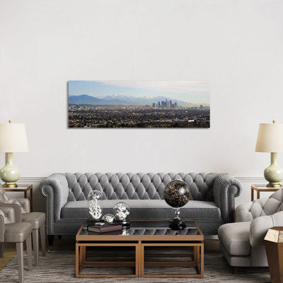 High Angle View of a City, Los Angeles, California, USA #2 1 Piece Wrapped Canvas Panoramic Wall Art