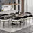 110.24'' Extendable Dining Table Set With Faux Marble Sintered Stone Top & 8 Boucle Fabric Upholstered Dining Chairs-659594600