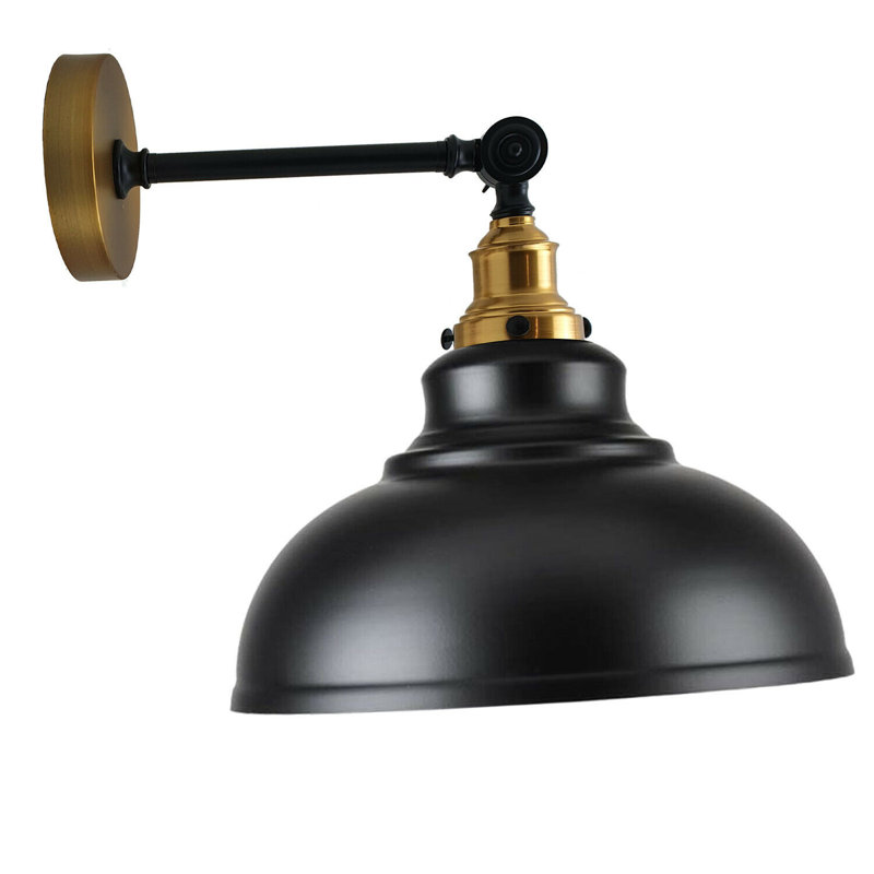 Hyannis Swing Arm Sconce, Black, Gold