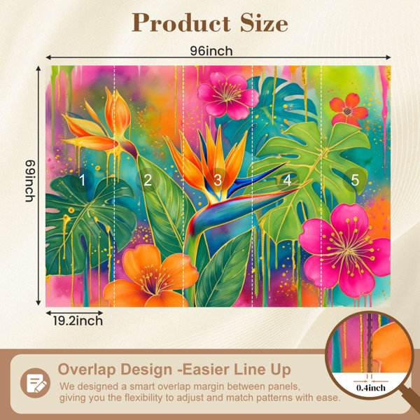 Red Barrel Studio Peel and Stick Wallpaper Tropical Floral Exotic ...