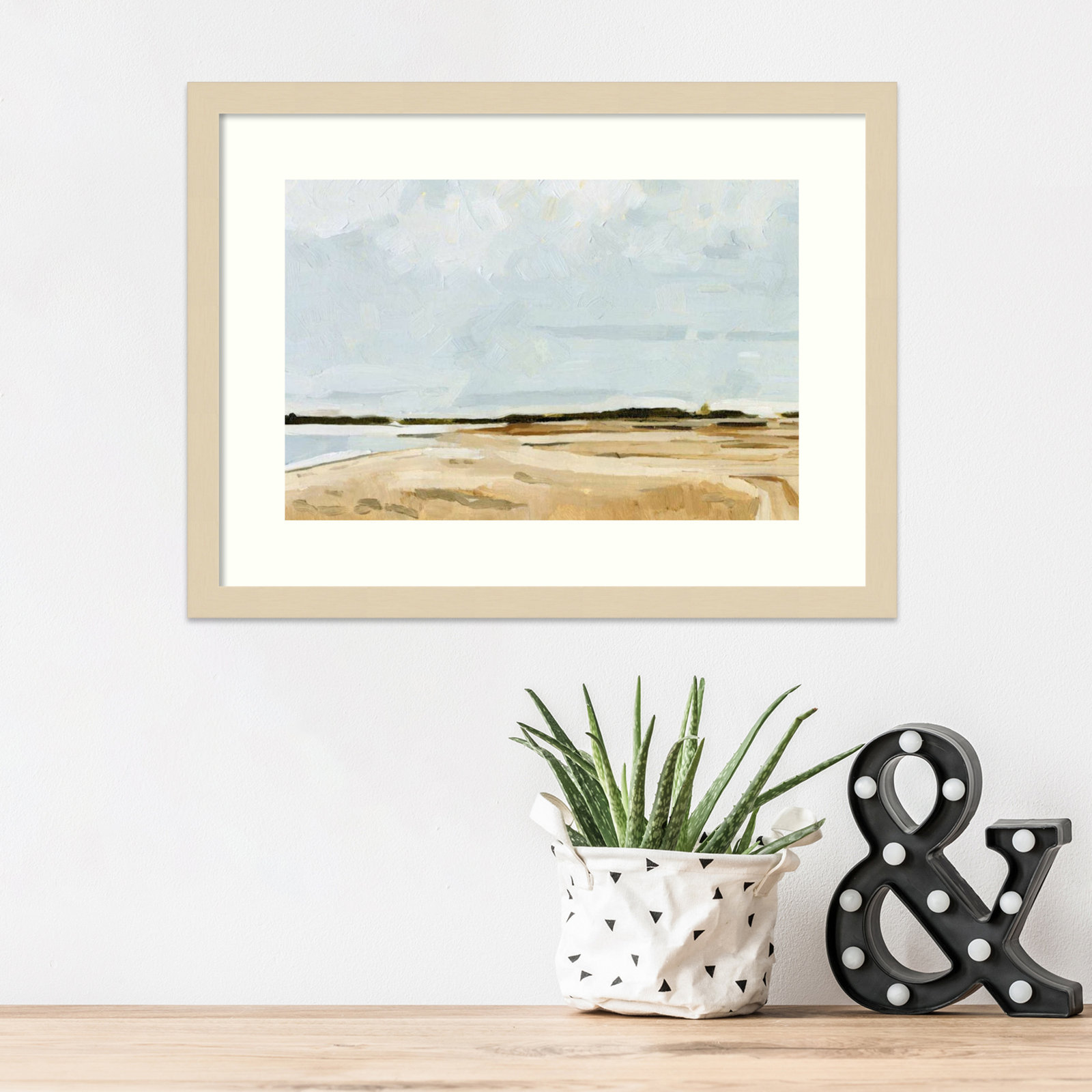 Quiet Coast I by Emma Caroline, 15" H x 20" W, Natural Framed Paper
