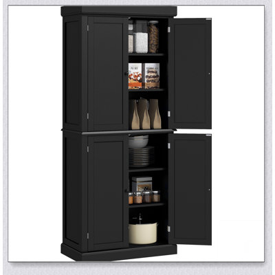 72.5" Kitchen Pantry Storage Cabinet, Freestanding Kitchen Cupboard with 4 Doors