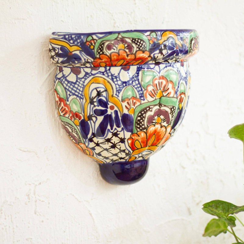 Pot de fleurs mural en céramique Guanajuato