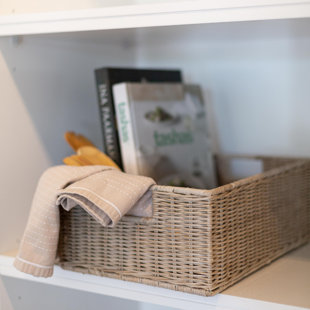 Wicker Shallow Storage Basket - Medium
