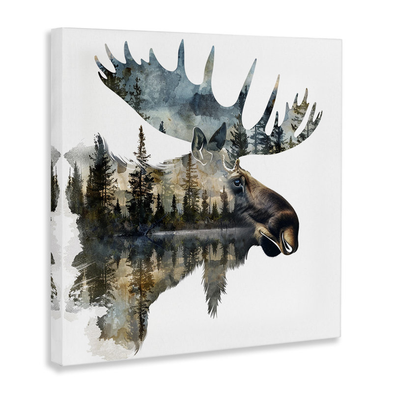  «Moose Head Silhouette» par LSR Design Studio, H 17 po x l 17 po