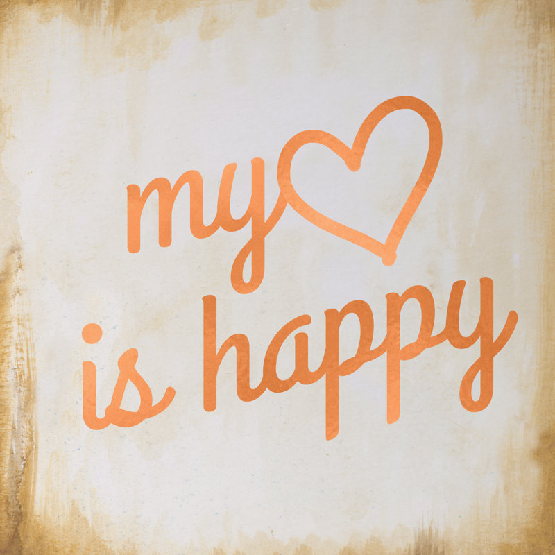 My Heart Is Happy - Wrapped Canvas Print, 122cm H x 122cm W x 3.8cm D
