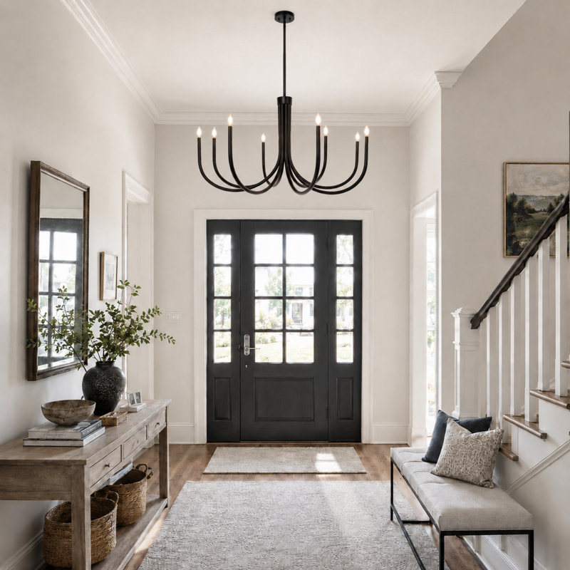 8-Light Dimmable 44"W Oversized Chandelier