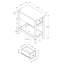 Table d'appoint, bout, table d'appoint, 2 niveaux, étroit, chambre à coucher, lampe, tiroir de rangement, placage gris