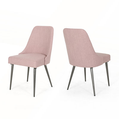 Modern Upholstered Dining Chair Set Of 2 With Powder-Coated Iron Legs And Comfortable Padded Seats For Stylish And Functional Dining