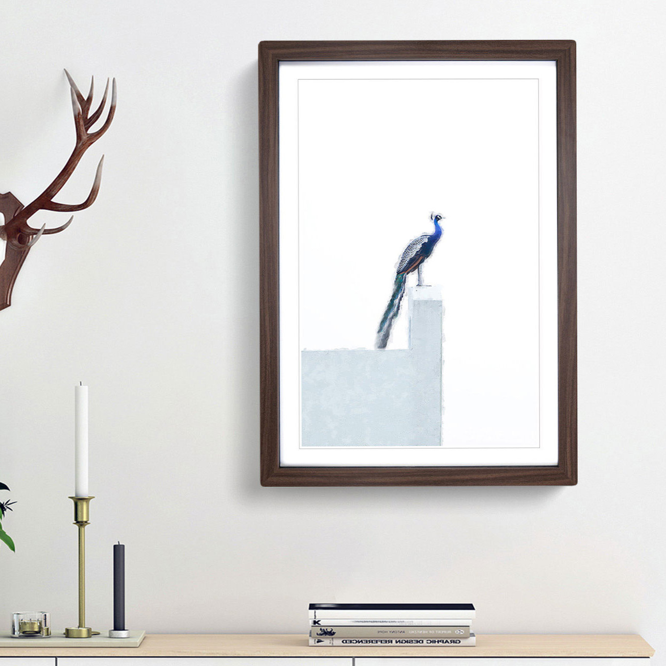 East Urban Home Peacock in Abstract - Picture Frame Graphic Art Print ...