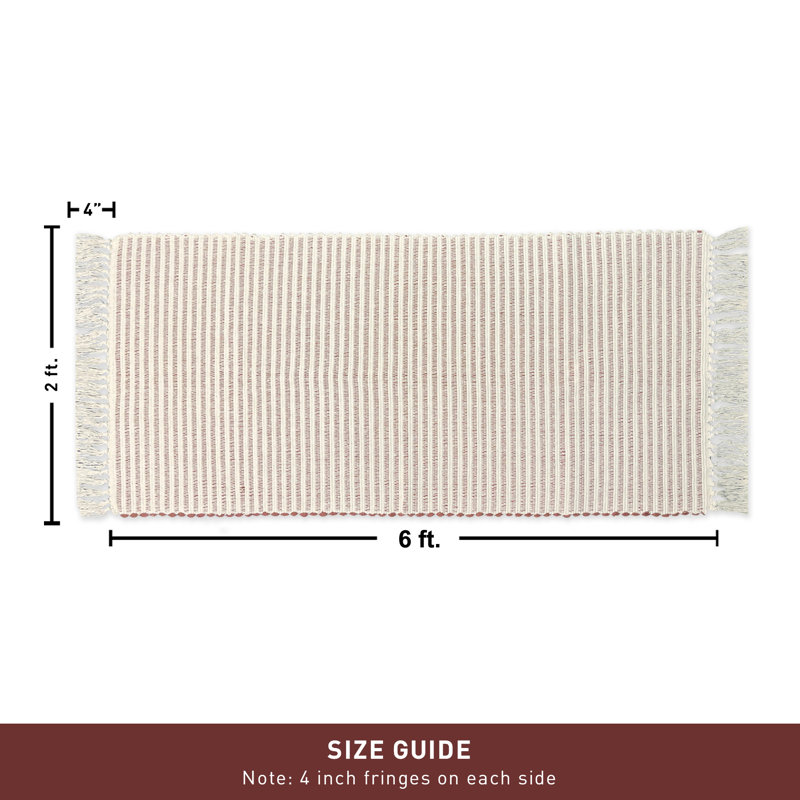 Annzley Bath Rug, Red/Ivory, Single - 72" L x 24" W
