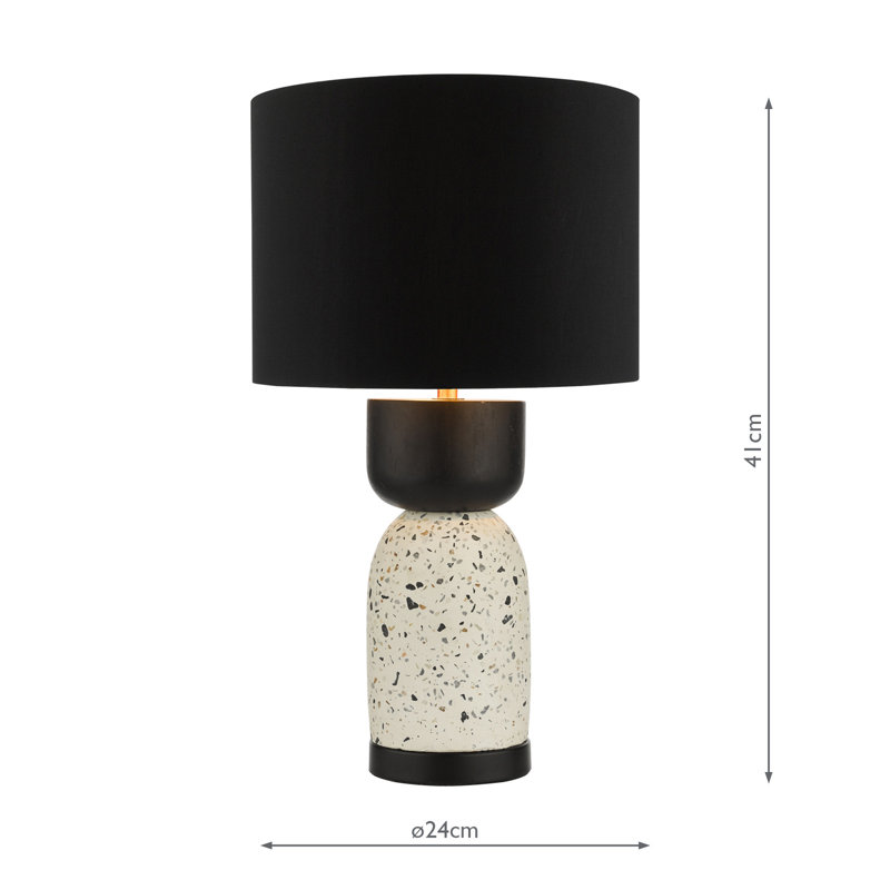 Roja Table Lamp Terrazzo & Black With Shade