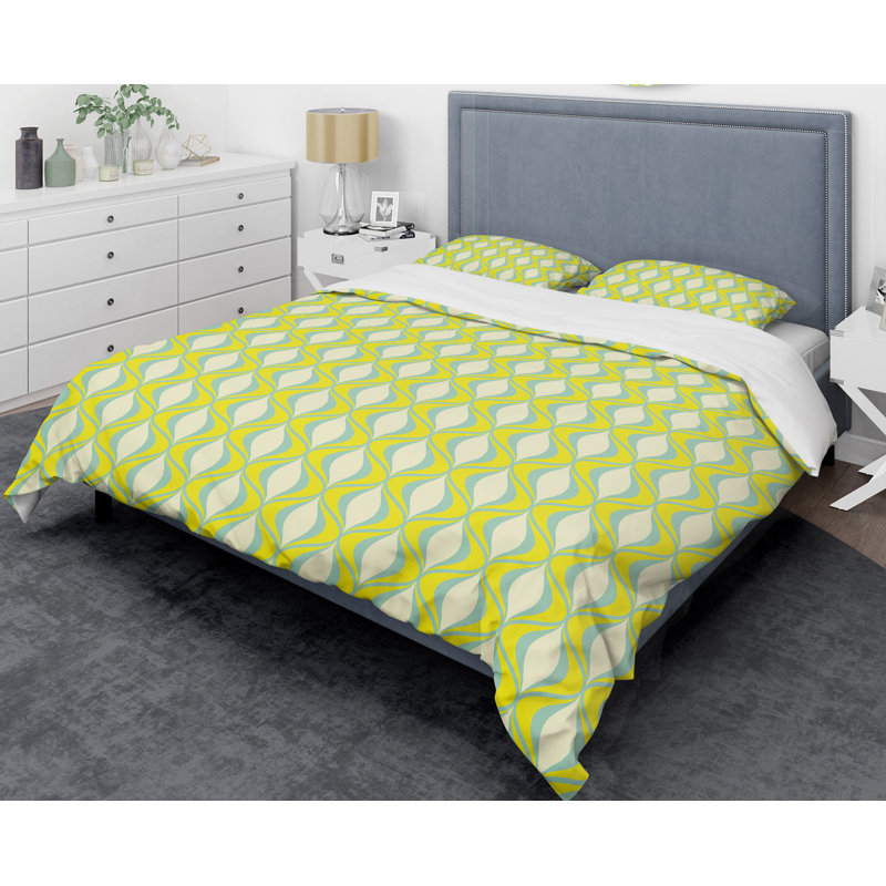 Modern & Contemporary Polyester Twill Geometric Shapes Duvet Cover, King Duvet Cover + 2 Shams