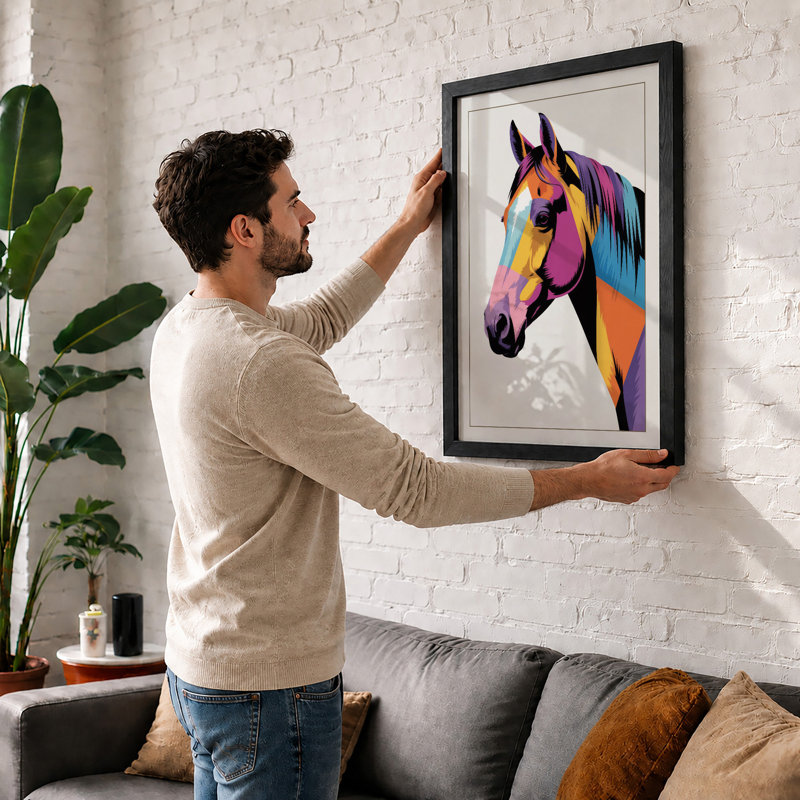 Chromatic Horse Modern - Framed Print, Unframed, A1 - 84.1 x 59.4 cm