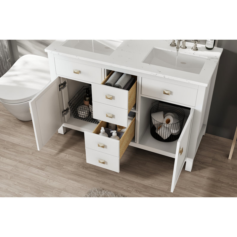 Odilion 48" Double Bathroom Vanity Set, White