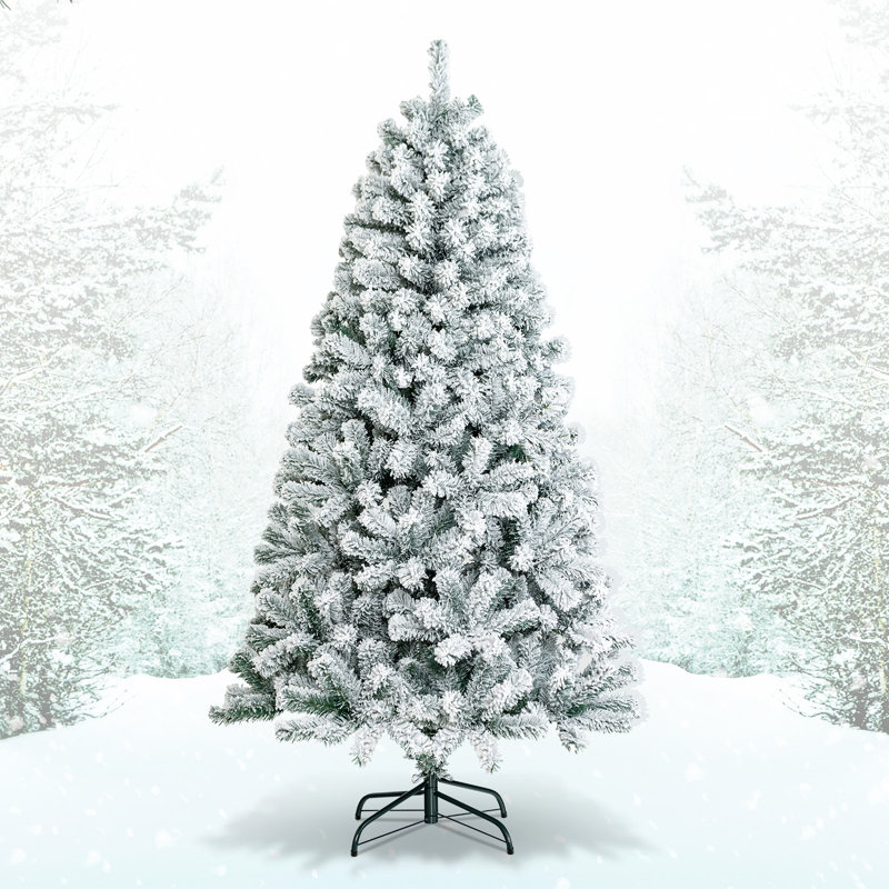 Sapin de Noël artificiel vert / blanc, H 6 pi