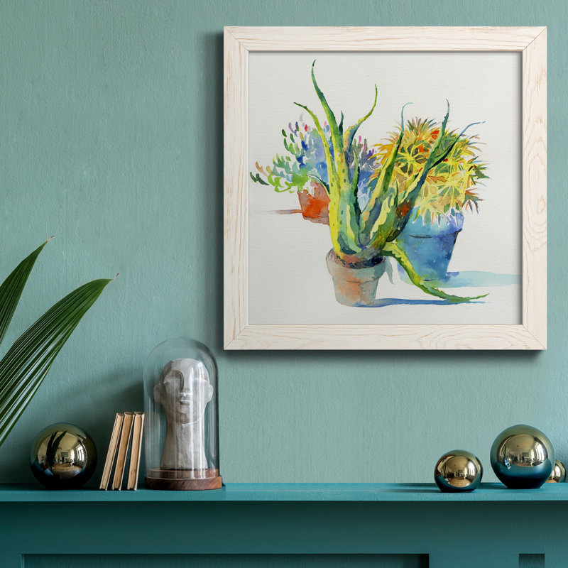 Poppy Party - Peinture sur toile encadrée, H 27,5 po x l 27,5 po x P 1,5 po, Cadre blanc