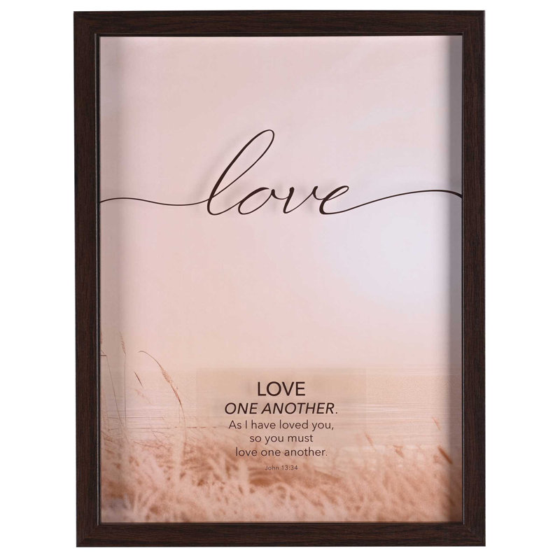 Art mural encadré Love One L'autre noyer