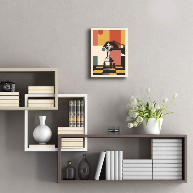 Art mural en verre Winston Porter «The Chess Player» par Andreas Magnusson, H 16 po x l 12 po x P 0,13 po