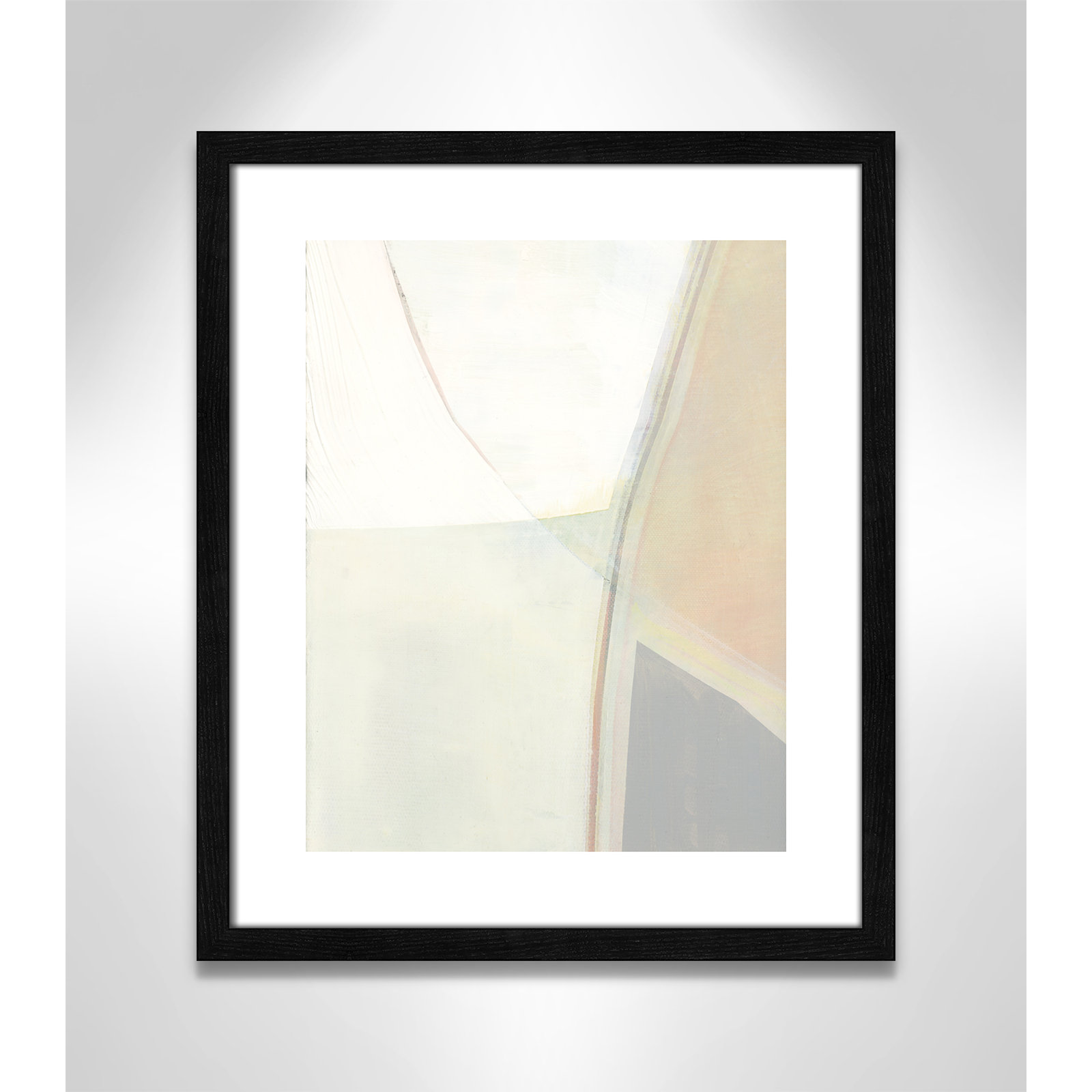 In Neutral II - Painting Print, Black Wood Framed Paper, 19" H x 16" W x 0.75" D