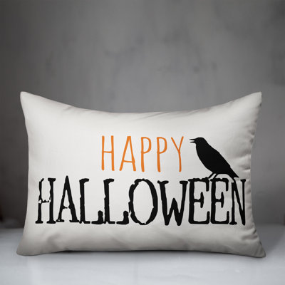  Happy Halloween Crow Lumbar Pillow