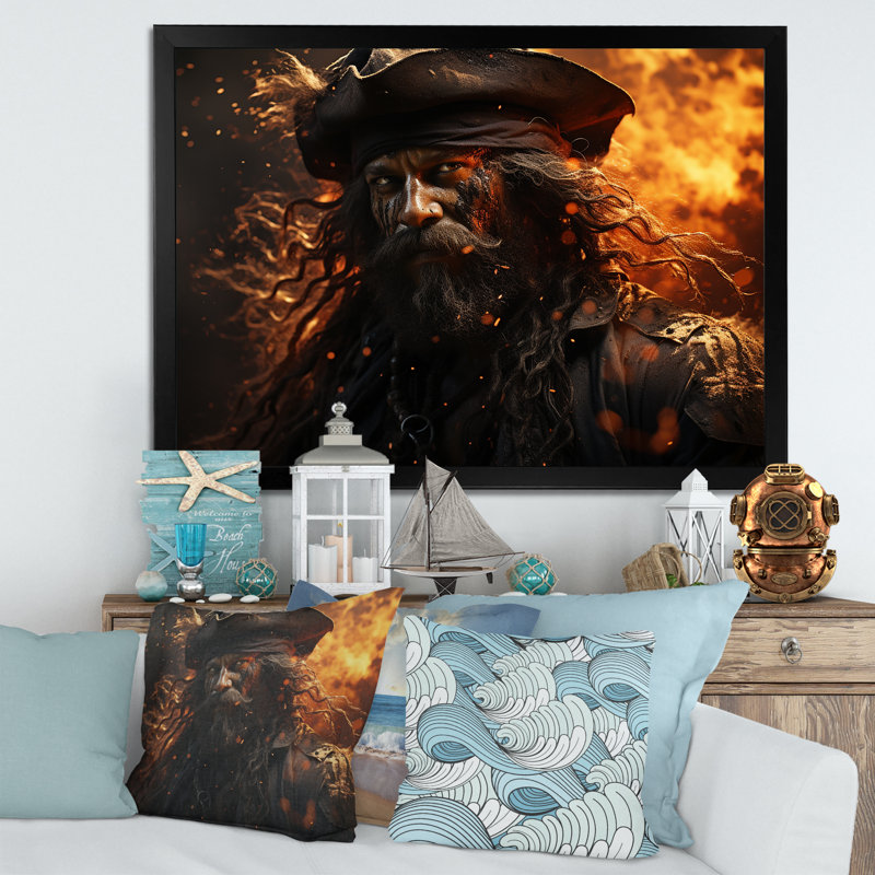 «Pirates Fired Vengeance», impressions sur toile, Cadre photo noir simple, H 24 po x l 32 po x P 1 po